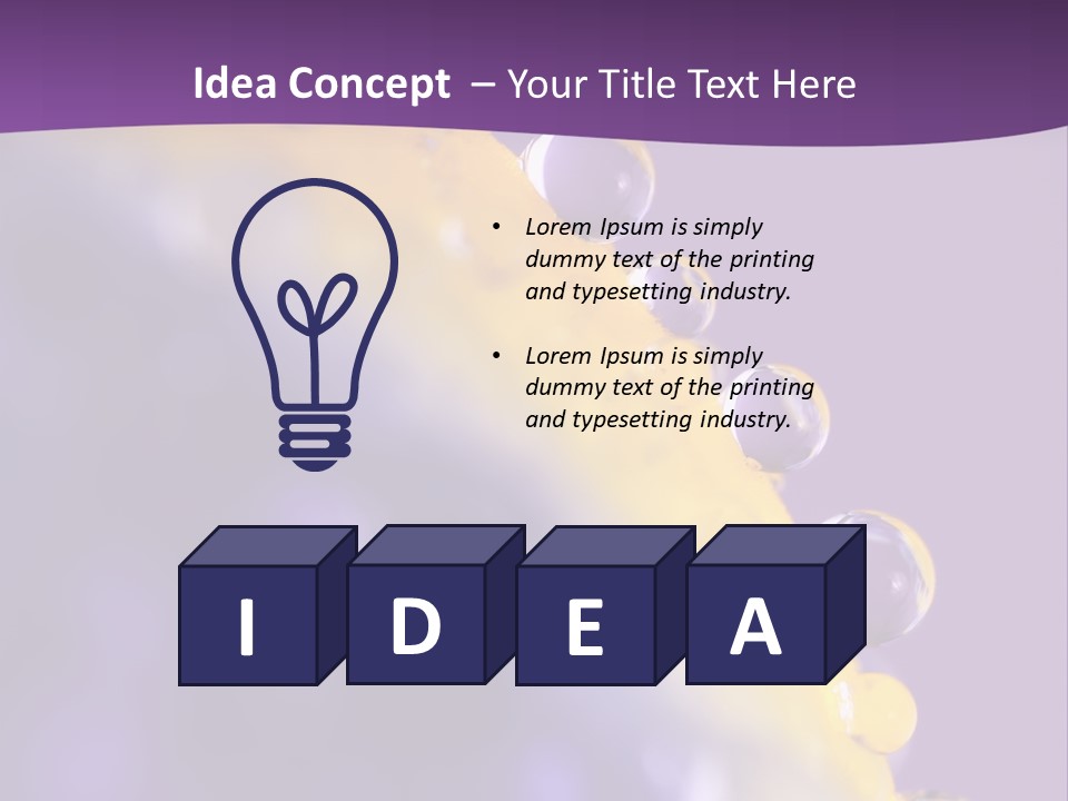 A Purple And Yellow Background With Bubbles On It PowerPoint Template