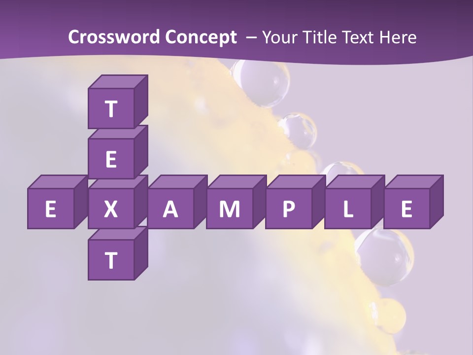 A Purple And Yellow Background With Bubbles On It PowerPoint Template