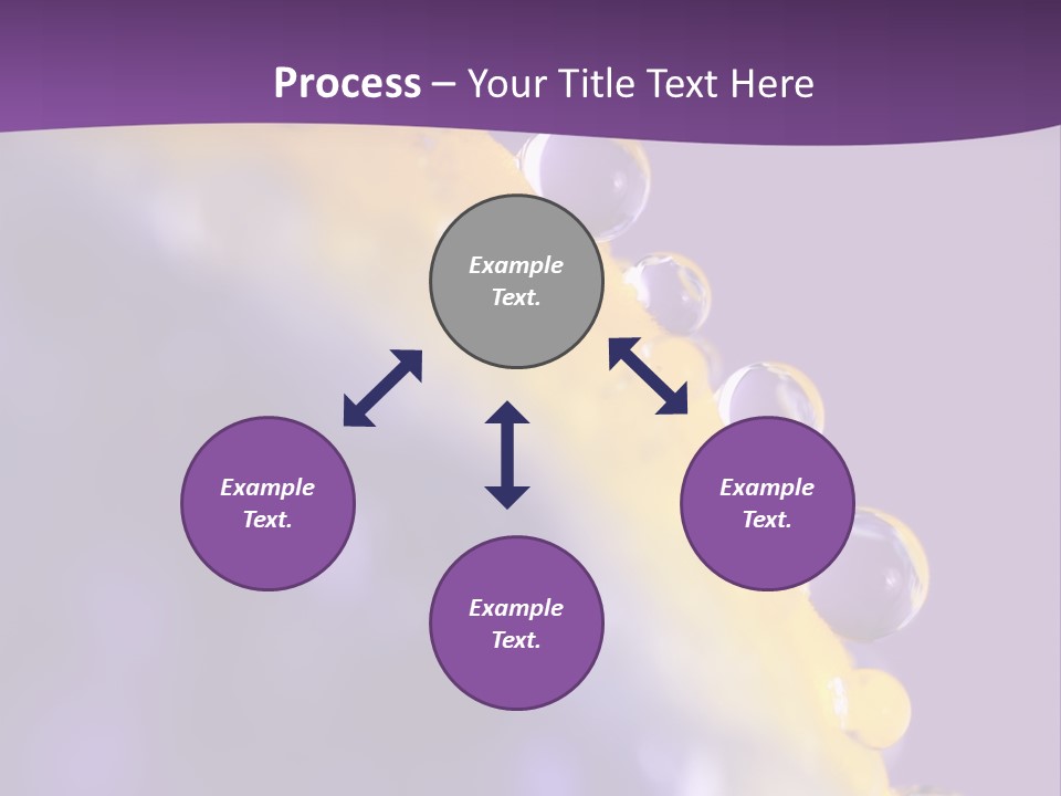 A Purple And Yellow Background With Bubbles On It PowerPoint Template