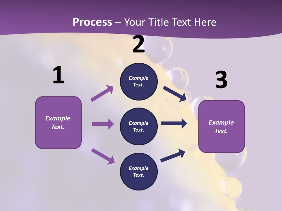 A Purple And Yellow Background With Bubbles On It PowerPoint Template