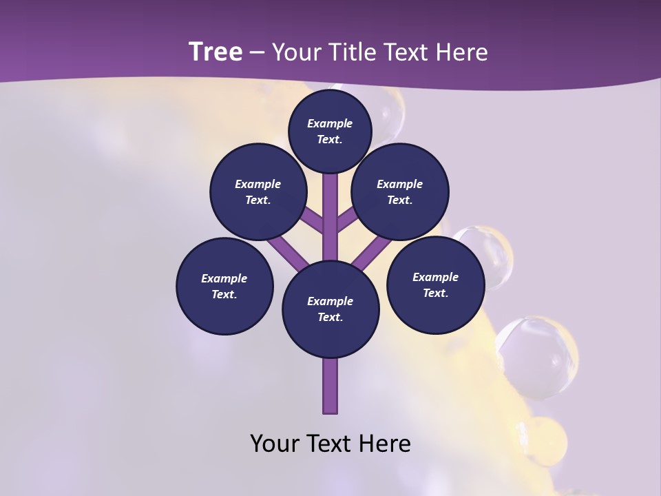 A Purple And Yellow Background With Bubbles On It PowerPoint Template