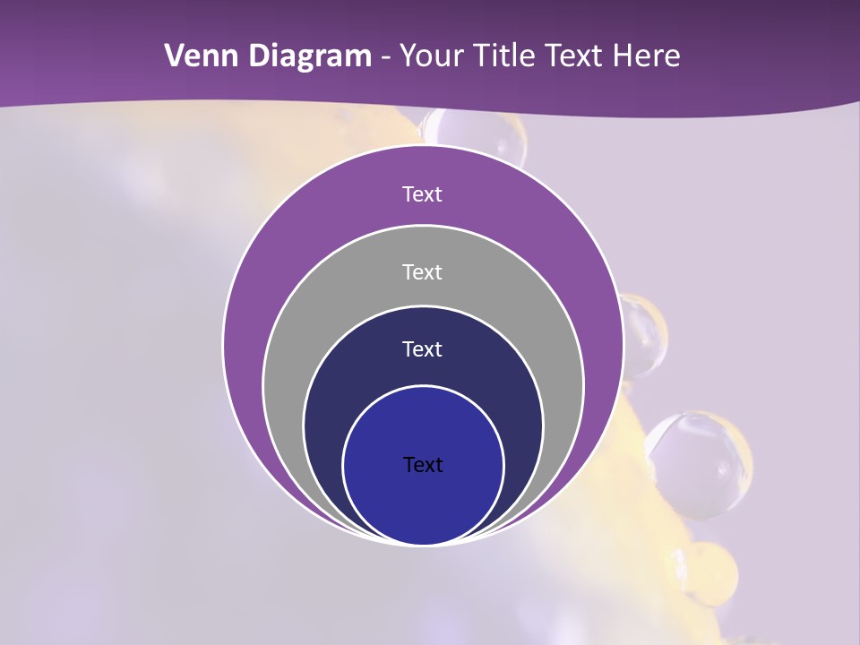 A Purple And Yellow Background With Bubbles On It PowerPoint Template