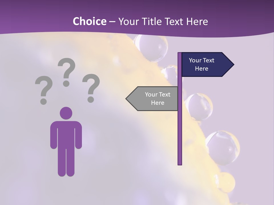 A Purple And Yellow Background With Bubbles On It PowerPoint Template