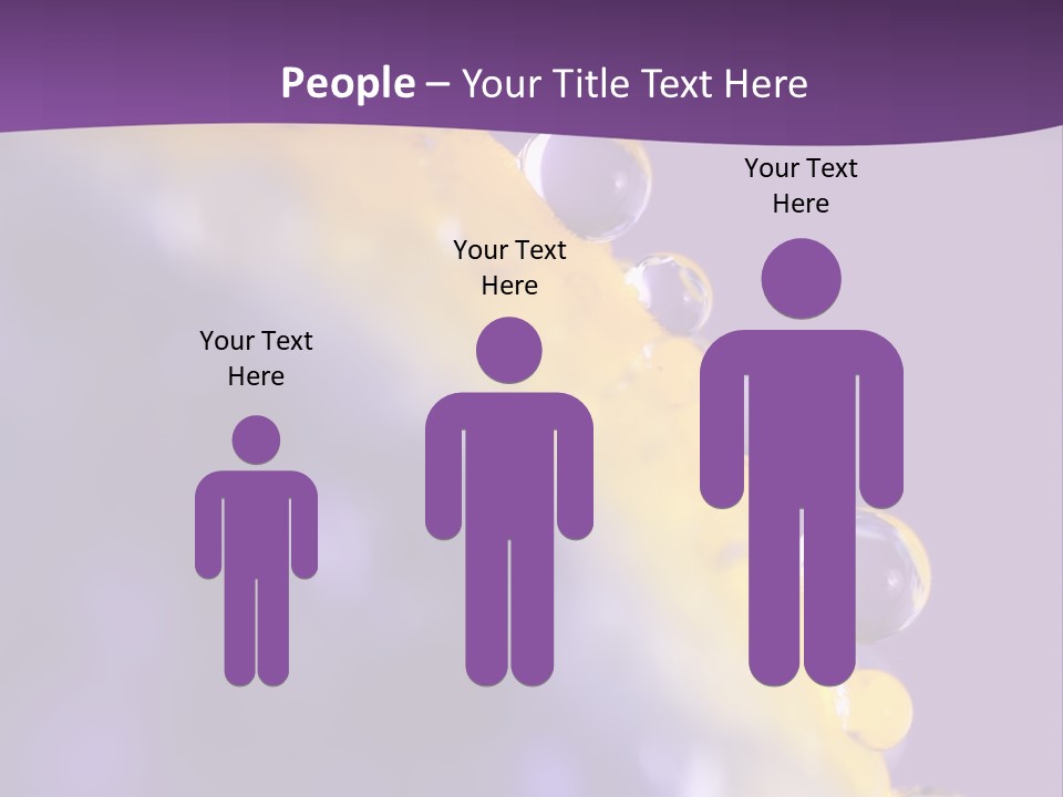 A Purple And Yellow Background With Bubbles On It PowerPoint Template
