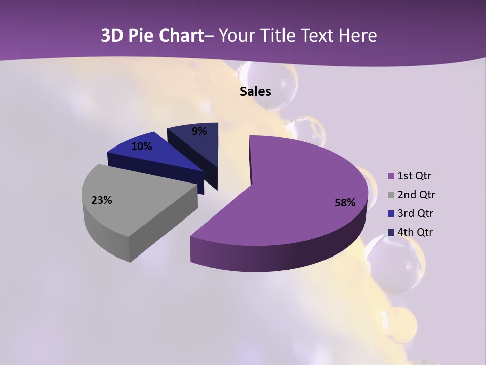 A Purple And Yellow Background With Bubbles On It PowerPoint Template