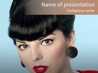 Necklace Head Brunette PowerPoint Template