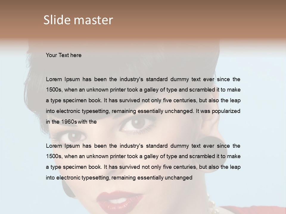 Necklace Head Brunette PowerPoint Template