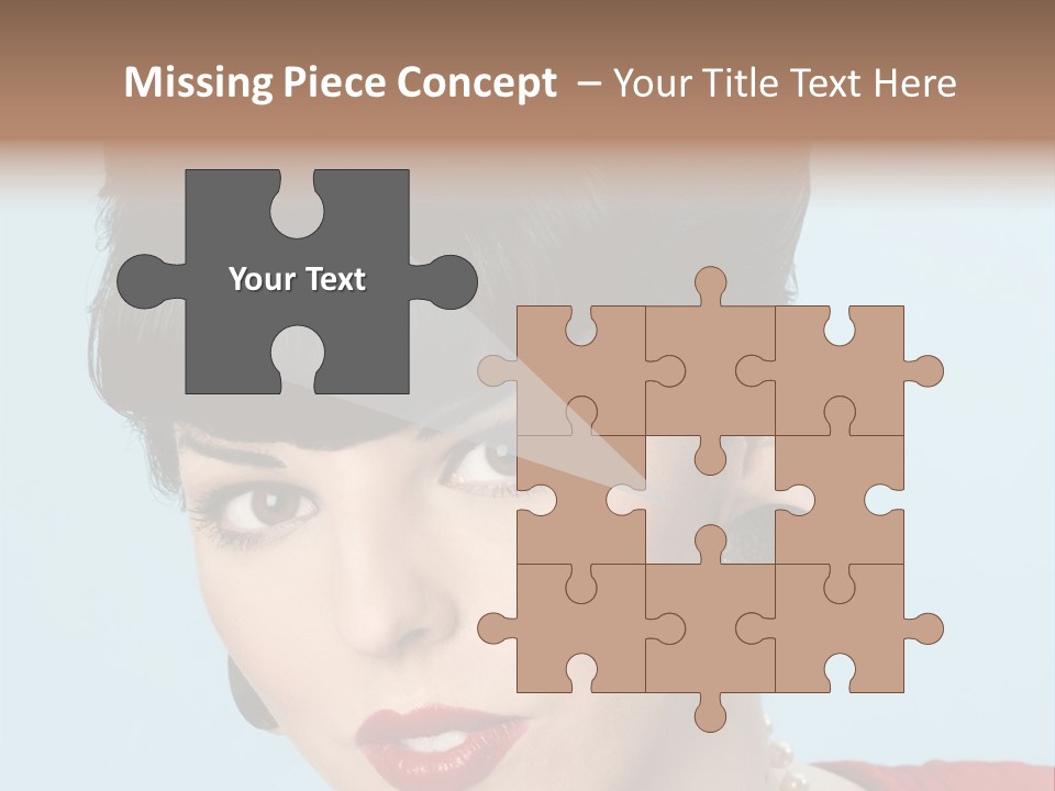 Necklace Head Brunette PowerPoint Template