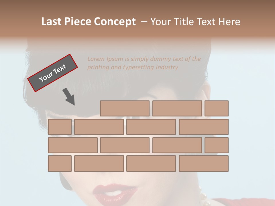 Necklace Head Brunette PowerPoint Template