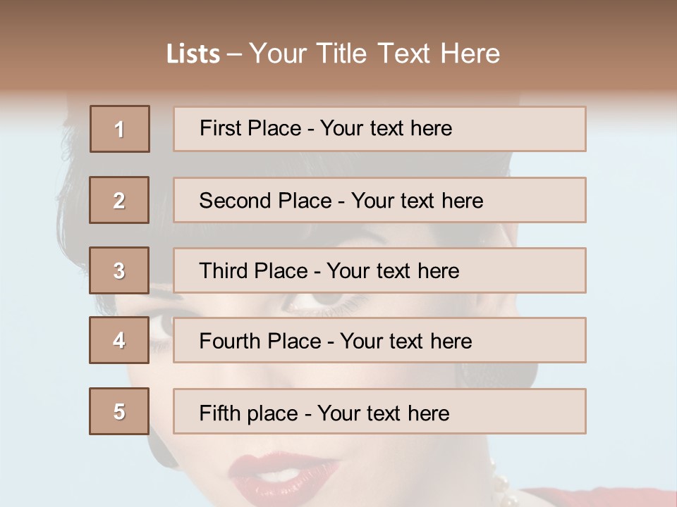 Necklace Head Brunette PowerPoint Template