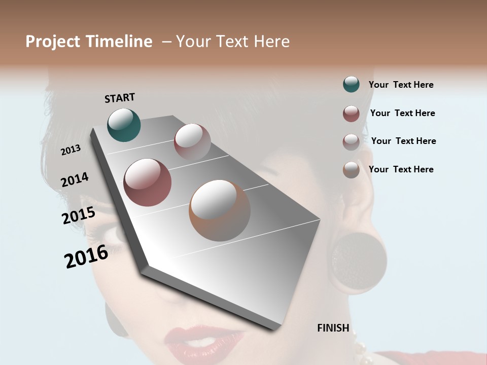 Necklace Head Brunette PowerPoint Template