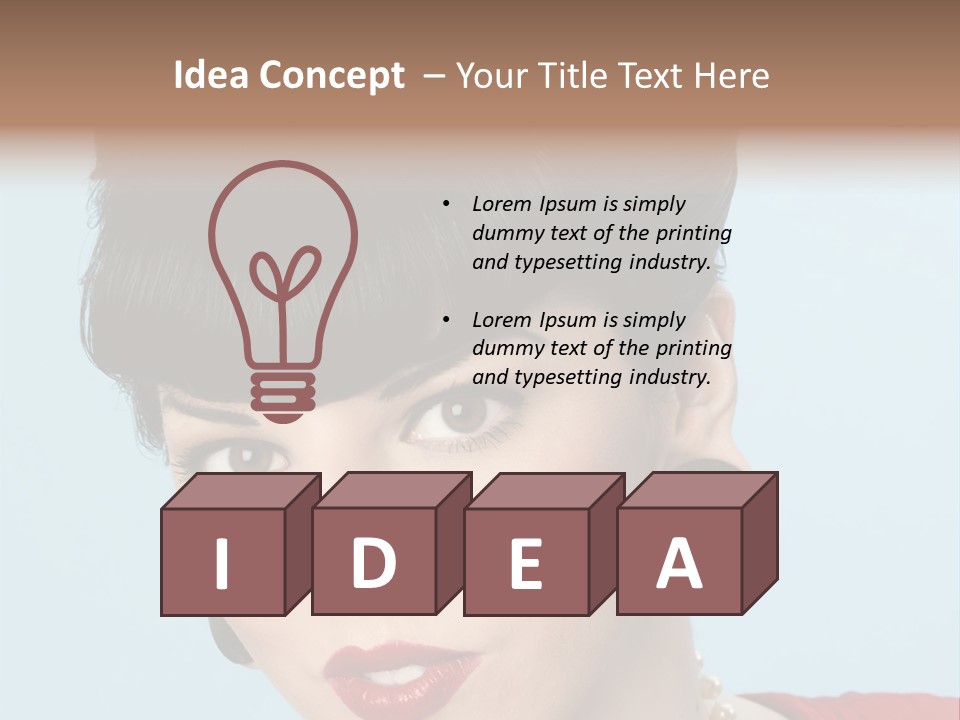 Necklace Head Brunette PowerPoint Template