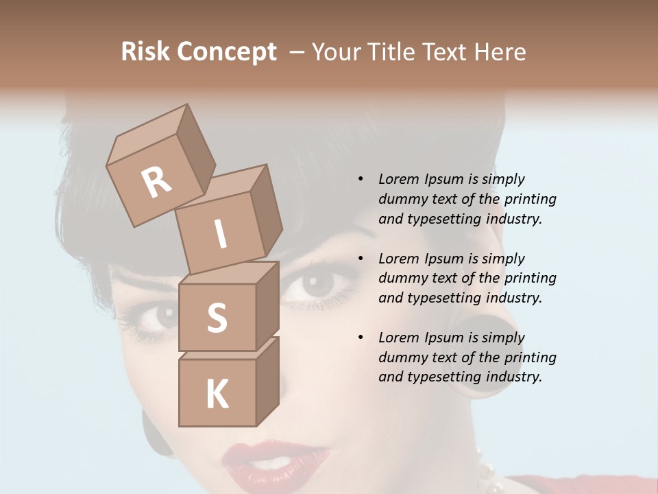 Necklace Head Brunette PowerPoint Template