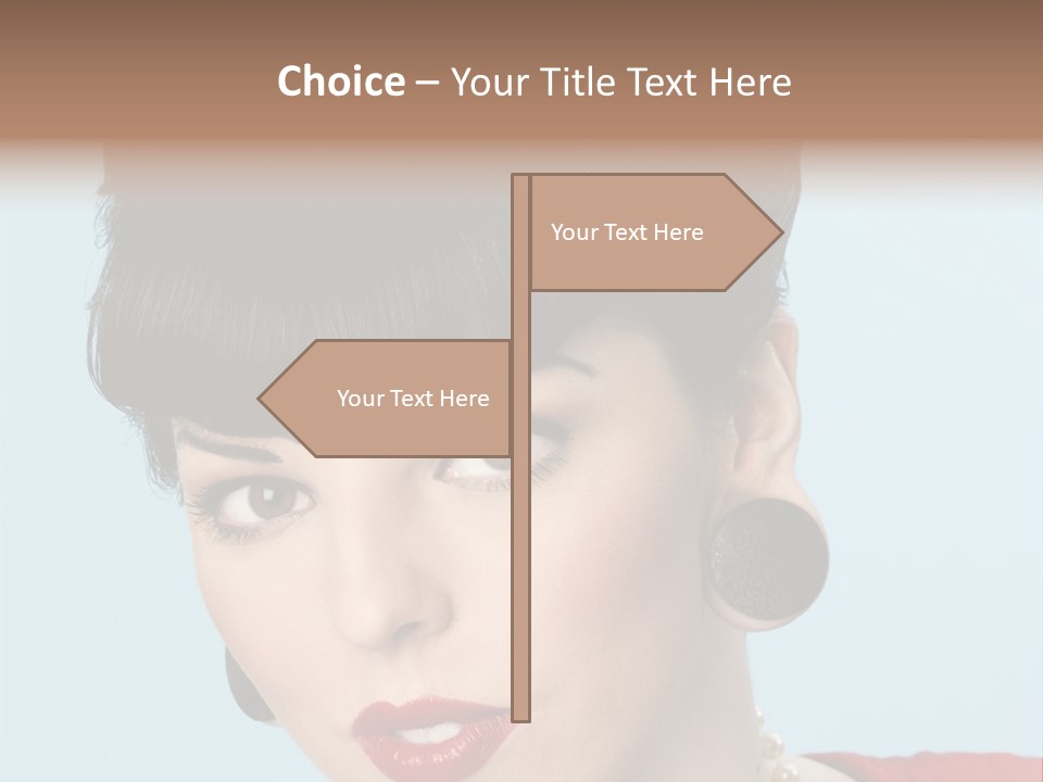 Necklace Head Brunette PowerPoint Template