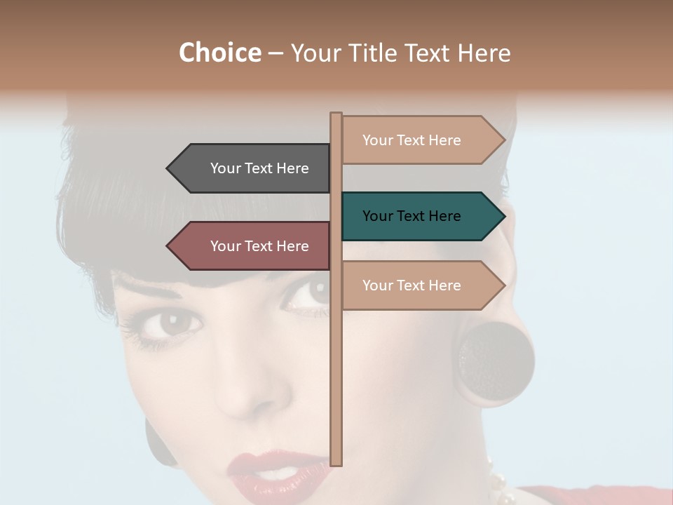 Necklace Head Brunette PowerPoint Template