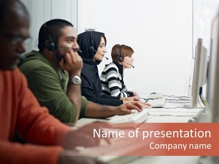 Arab College Headphones PowerPoint Template