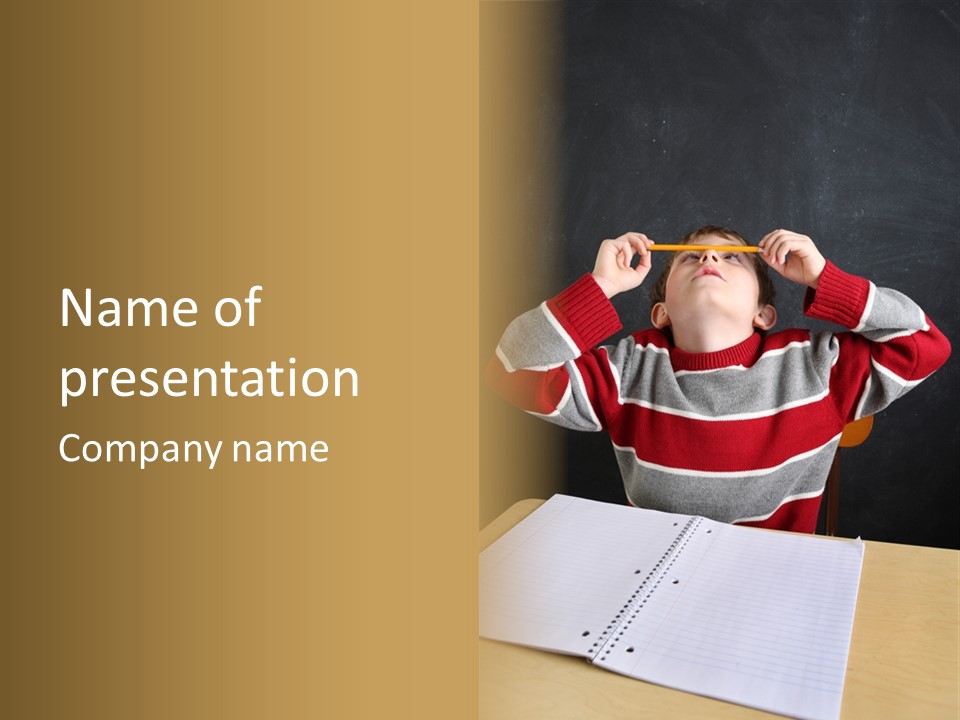 Student Backwards Sitting PowerPoint Template