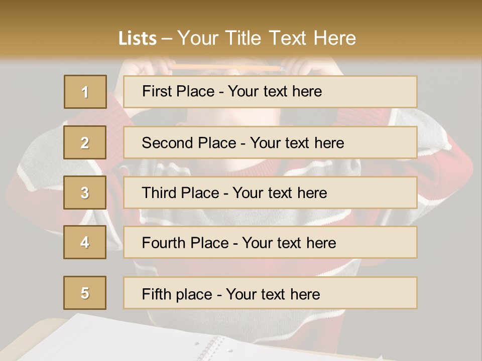 Student Backwards Sitting PowerPoint Template