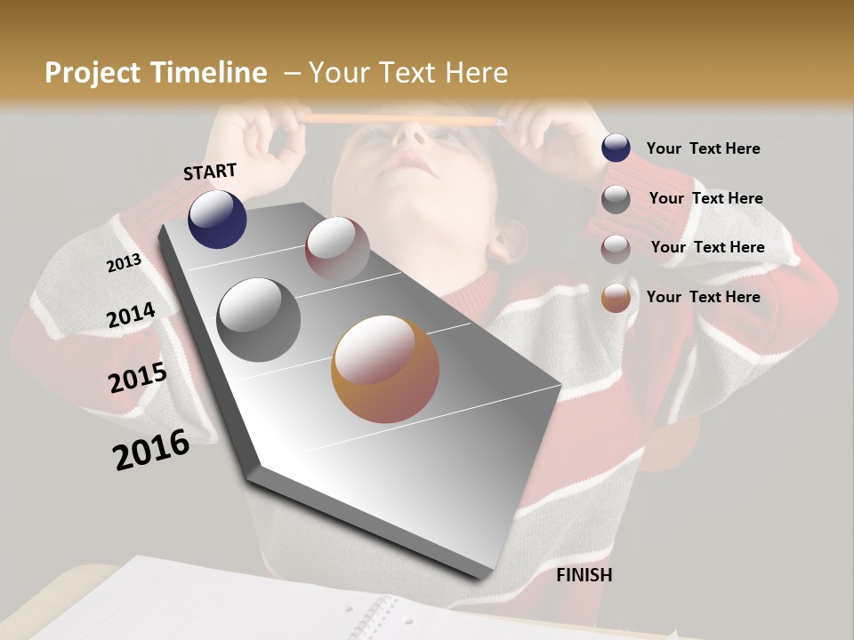Student Backwards Sitting PowerPoint Template