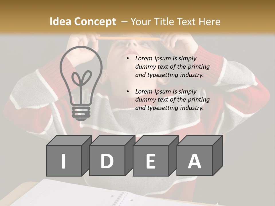 Student Backwards Sitting PowerPoint Template