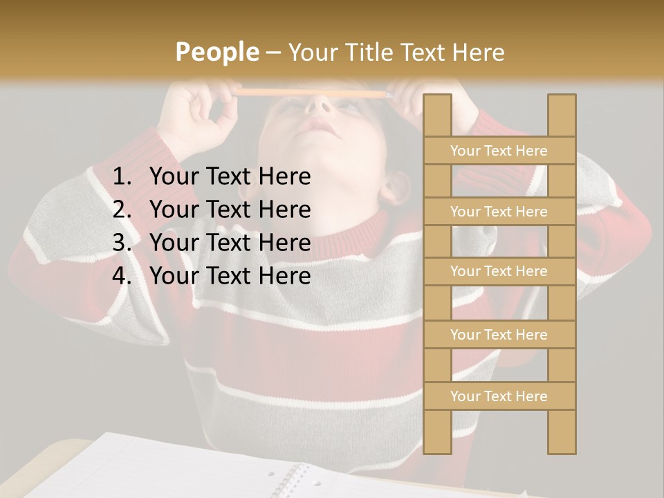 Student Backwards Sitting PowerPoint Template