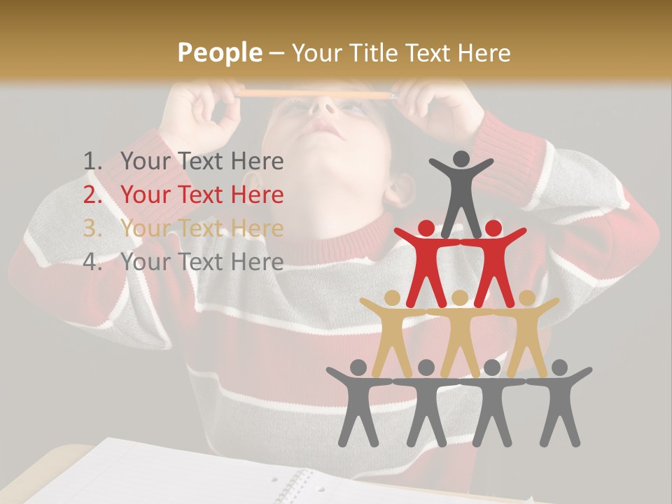 Student Backwards Sitting PowerPoint Template