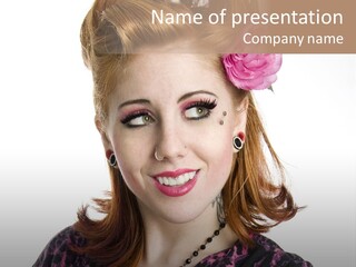 Person Fashion Smiling PowerPoint Template