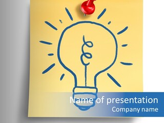 A Piece Of Paper With A Drawing Of A Light Bulb On It PowerPoint Template