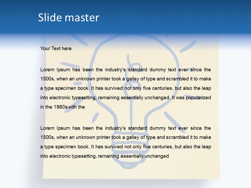 A Piece Of Paper With A Drawing Of A Light Bulb On It PowerPoint Template