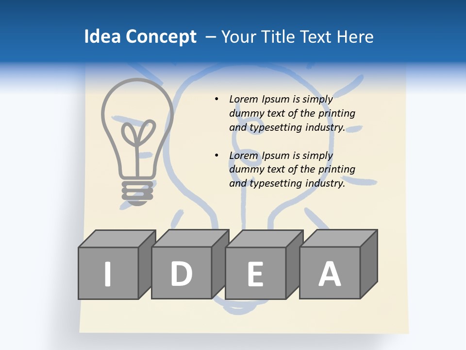 A Piece Of Paper With A Drawing Of A Light Bulb On It PowerPoint Template