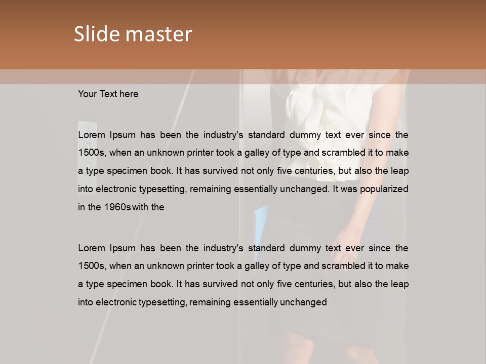 Building Businesswoman Cute PowerPoint Template