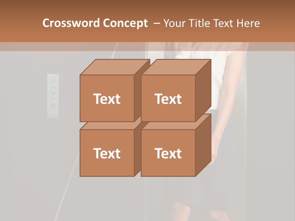 Building Businesswoman Cute PowerPoint Template