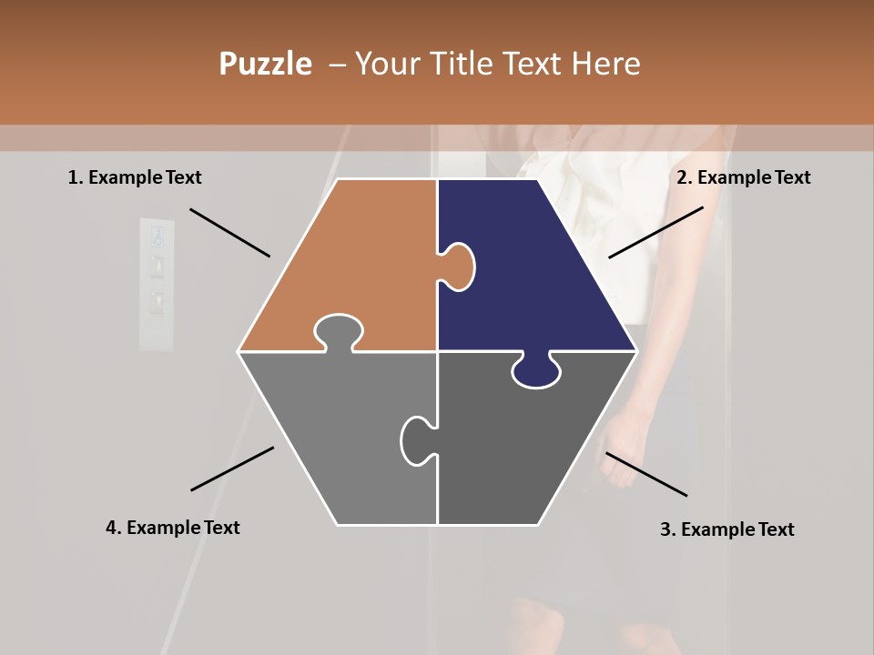 Building Businesswoman Cute PowerPoint Template