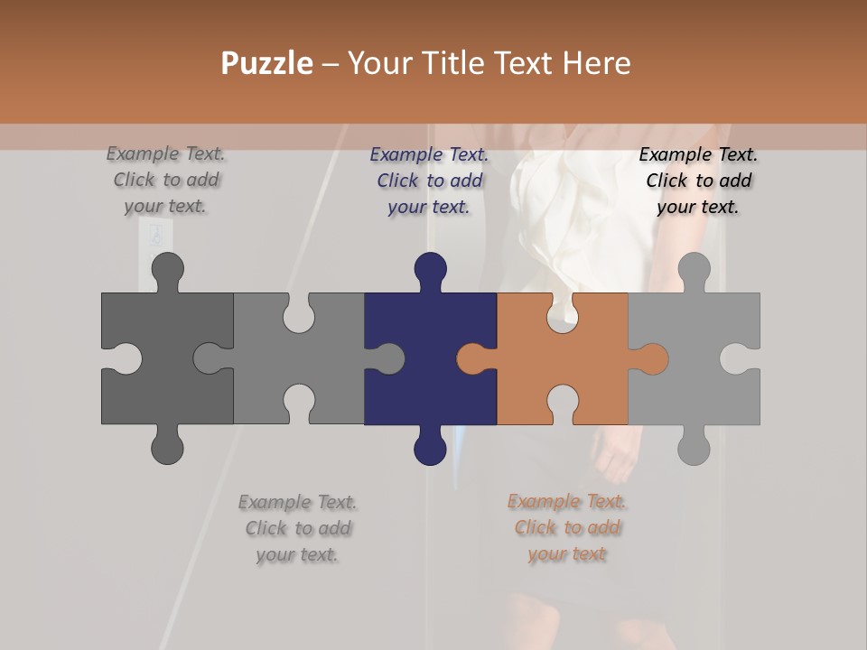 Building Businesswoman Cute PowerPoint Template