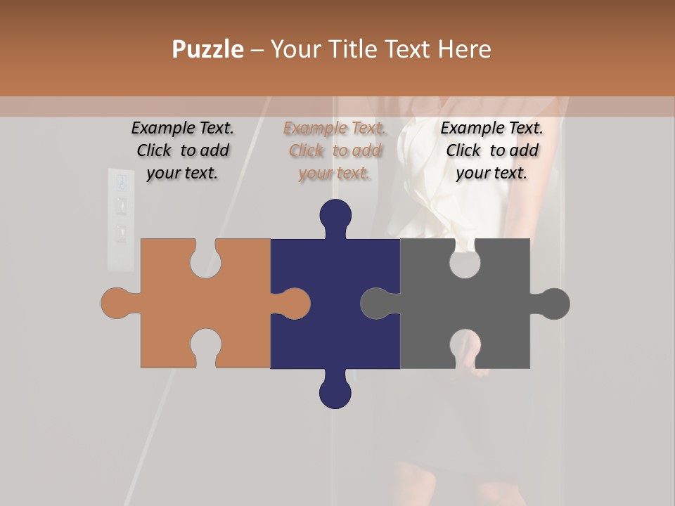 Building Businesswoman Cute PowerPoint Template