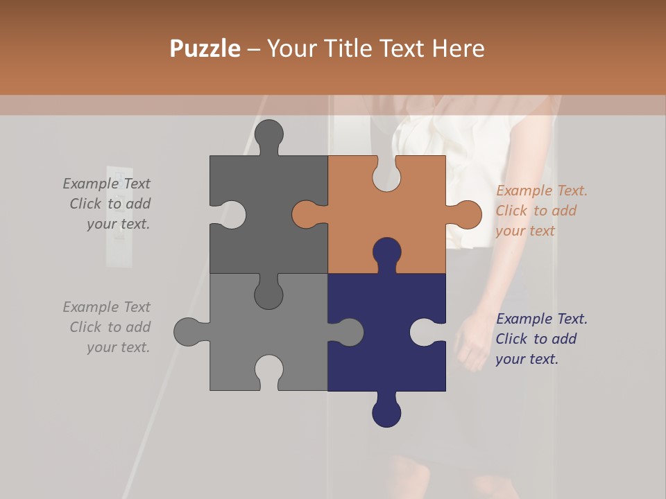 Building Businesswoman Cute PowerPoint Template