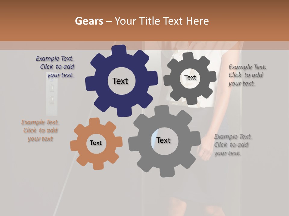 Building Businesswoman Cute PowerPoint Template