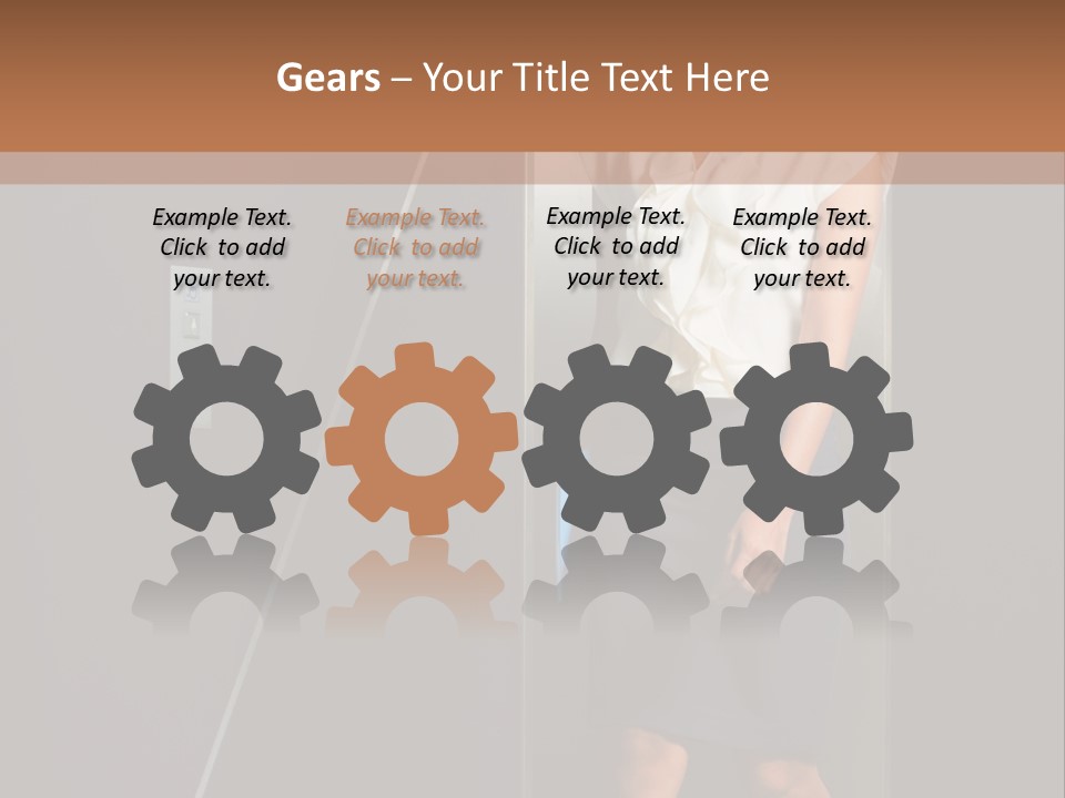 Building Businesswoman Cute PowerPoint Template