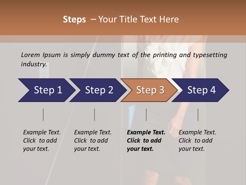 Building Businesswoman Cute PowerPoint Template