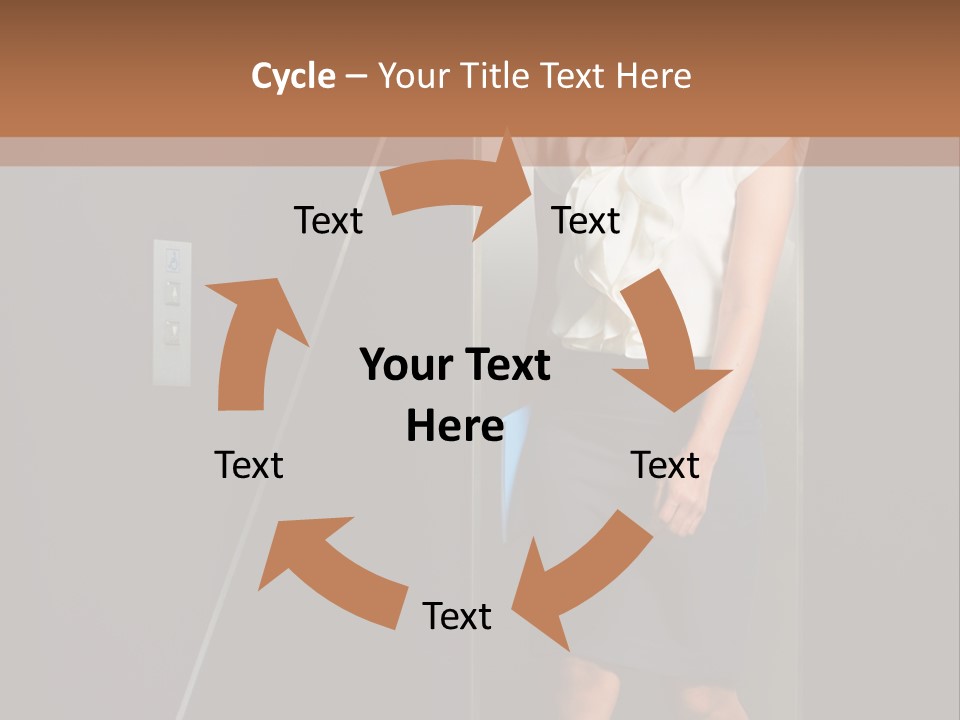 Building Businesswoman Cute PowerPoint Template