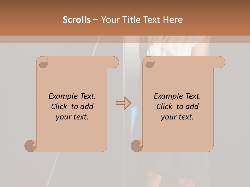 Building Businesswoman Cute PowerPoint Template