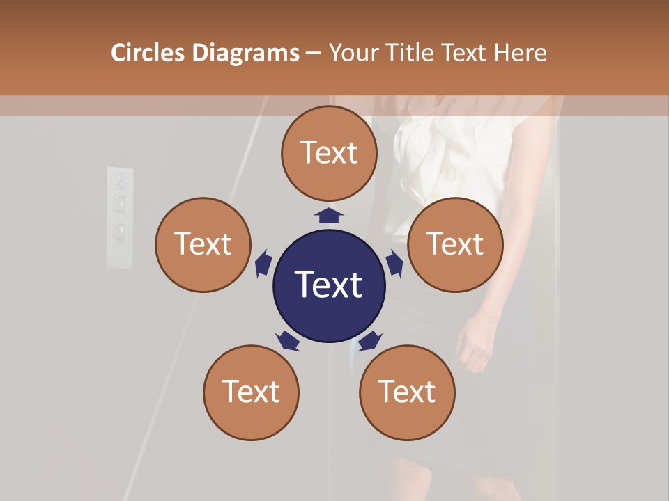 Building Businesswoman Cute PowerPoint Template