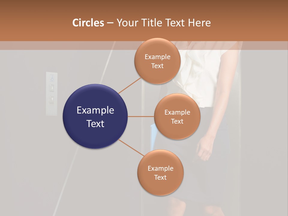 Building Businesswoman Cute PowerPoint Template