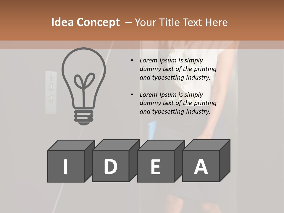 Building Businesswoman Cute PowerPoint Template