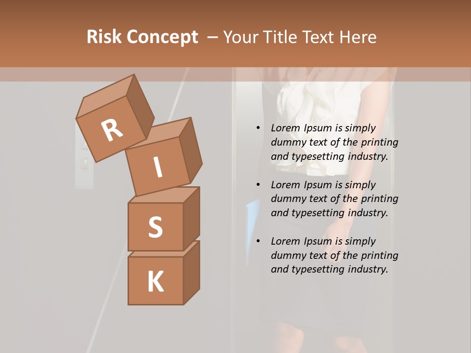 Building Businesswoman Cute PowerPoint Template