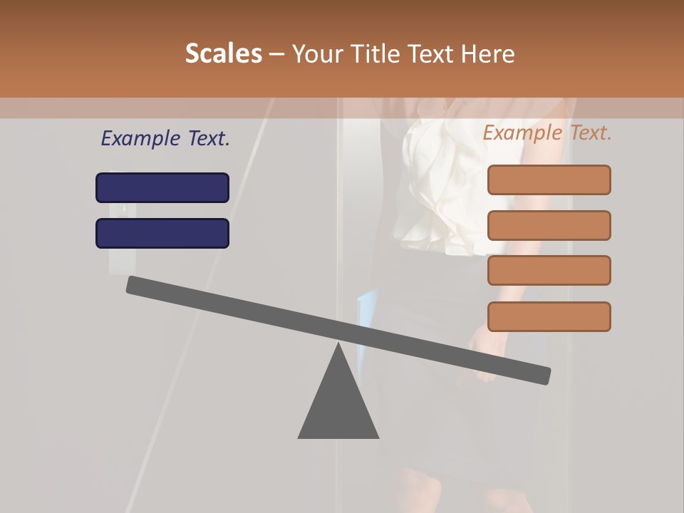 Building Businesswoman Cute PowerPoint Template