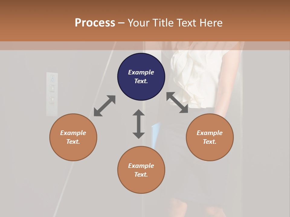 Building Businesswoman Cute PowerPoint Template