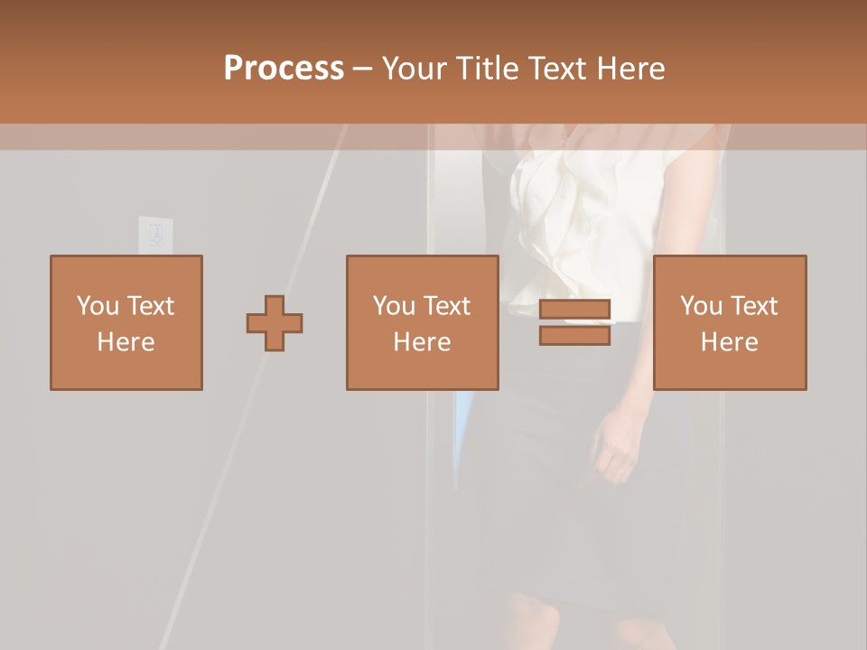 Building Businesswoman Cute PowerPoint Template