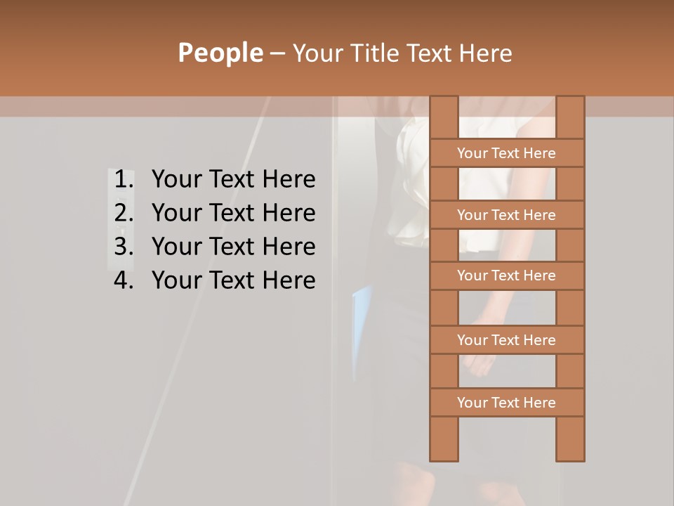 Building Businesswoman Cute PowerPoint Template