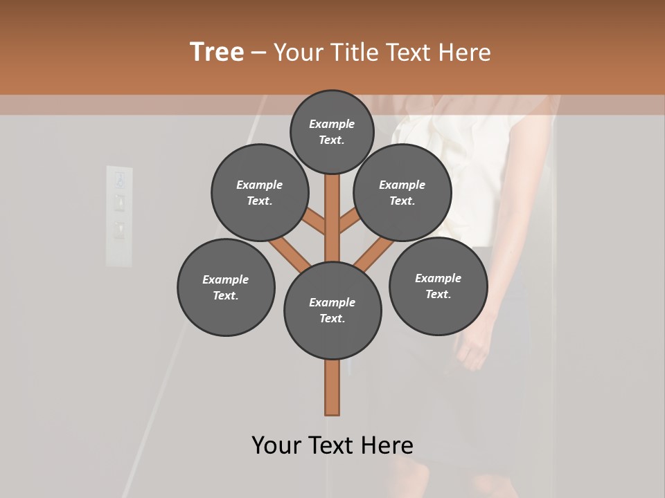 Building Businesswoman Cute PowerPoint Template